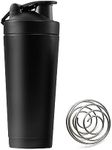 740 ml Shaker Bottle with Matte Black Finish,Stainless Steel Protein Shaker with Shaker Ball,for Protein Shakes and Workout