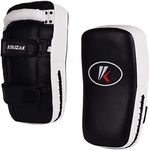 Kruzak Muay Thai Kick Pad for Training, Kicking Strike Shield for Kickboxing Martial Arts Sparring Taekwondo Muay Thai MMA Karate and Combat Sports (Black/White Pack of 2)