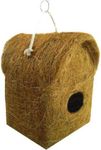 LIVEONCE Pure Nest Bird House Purely Handmade with Easy Hanging Rings-Natural Color