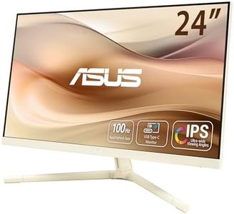 ASUS VU249CFE Eye Care Gaming Monitor – 24", FHD (1920x1080) 100 Hz, IPS, Adaptive-Sync, USB Type-C port with 15-watt Power Delivery, DisplayWidget Center, EyeCare Plus technology, Oat Milk Colour
