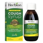 Herbion Naturals Sugar-Free Cough Syrup with Stevia, Helps Relieve Cough and Soothes Sore Throat, for Adults and Kids 6 Months and Above, 5 FL Oz