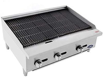 CookRite ATRC-36 Natural Gas Radiant Commercial Charbroiler Heavy Duty BBQ Grill Broiler - 105,000 BTU