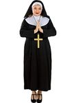 Funidelia | Nun Costume with Cross Large Size for woman Religious, Sister Act, Professions - Costume for adults accessory fancy dress & props for Halloween, carnival & parties - Size 3XL - Black