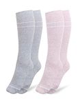 Kindred Bravely Maternity Compression Socks 2-Pack | Graduated Compression Socks for Circulation Pregnancy Travel (Pink & Grey Heather, Small)