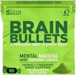 80mg Caffeine & 160mg L-Theanine Focus Enhancing Energy Chews (4 Servings) – Neuroscience Backed Nootropic Stack, Mental Acuity & Cognitive Support | Mint Matcha Flavor Brain Bullet