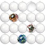 Kingrol 20 Pack 4-Inch Clear Plastic Fillable Ornaments Ball, for Christmas, Wedding, Party, Home Decor