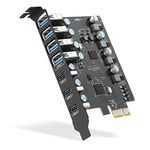 USB 3.0 Card 7 Port(4A +3C), PCIe to USB Card 5Gbps 3 USB C Ports PCIe Card PCI Express USB Add in Card for Desktop PC Windows XP/Vista 7/8/8.1 MAC OS 10.8.2 Above