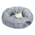 PAWZ Road Cat Toys, Cat Tunnel Tube with Central Mat, Cat Tunnel Bed with Hanging Ball and Peek Hole for Small Pets Kittens Rabbits Puppy