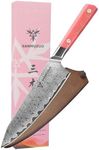 SANMUZUO Kitchen Chef Knife 8 Inch, Professional Kitchen Knife, Ultra Sharp Damascus Powder Steel with Full-tang Resin Handle, SHENG Series
