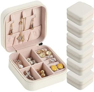 CIPIDI Travel Jewelry Case Bridesmaid Gifts Box,6 Pack Small Jewelry Box Mini Jewelry Organizer,PU Leather Portable Earring Storage Box for Women Girls Bridesmaid Proposal Gifts