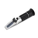 BOMBEY SCIENTIFIC Aluminium Erma Make -Hand Refractometer With Atc, Range 0-32% Brix With 0.2% Division, For Wine, Brandy, Beer, Fruits, Cutting Liquid, With Calibration Solution