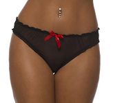 Velvet Kitten 3111VK - Ruched Rene Ruffle Panty (Medium/Large, Black)