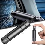 Olugulu Safe Hammer Glass Breake, SafeHammer Car Safety Glass Breaker Emergency Escape Tool, Car Window Glass Breaker, Seat Belt Cutter for Laminated Glass(Black)