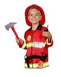 Matissa Children's Firefighter Role Play Costume and accessory Set Kids Boys Girls (Light Set, Small (3-5 Years))