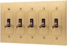 Residence Supply Brass Toggle Light Switch - 120 VAC - Retro Light Switch Cover Plate - Polished Antique Brass Wall Plate with Solid Lever - Decorative Light Switch for Historical Homes - UL Listed