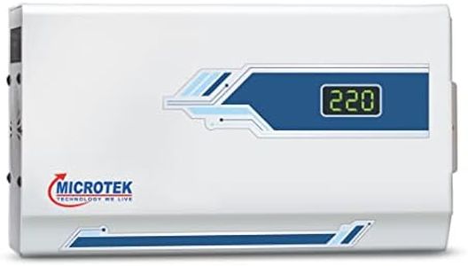 Microtek Pearl EM 4090 Automatic Air Conditioners (A.C.) Voltage Stabilizer Upto 1.5 Ton Working Power 90V-300V(White) with 3 Year Warranty