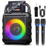Karaoke Machine with 2 Wireless Microphones, 【2025 Upgraded 20W 6.5"Subwoofer】Portable Bluetooth Karaoke Speaker for Adults & Kids, Karaoke Microphone with PA System, Party Light, Support USB/TF/AUX
