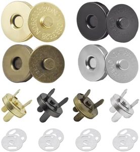 SHRJ 48 Set Metal Magnetic Buttons Snap Magnetic Bag Fastener Clasp for Purse Satchel Tote Bag Handbag Bags Clothes Leather Making Sewing Craft DIY, 4 Colors
