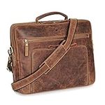 DONBOLSO Laptop Bag San Francisco 17 Inch I Handcrafted Leather Shoulder Bag for Notebook I Briefcase for Office, Travel, Uni, Business I Messenger Bag for Men and Women I Vintage Brown