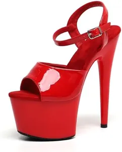 WUXIN H&P Women's 7 in Platform Sandal Heels Ankle-Strap Sexy,7 in Pole Dance High Heel Platform,17 cm Exotic Platform Pole Dancer Heels Shoes Stiletto US 6
