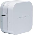 BROTHER PT-P300BT Label Maker, Bluetooth, P-Touch 'CUBE' Label Printer, Portable, Up to 12mm Labels, Includes 12mm Black on White Tape Cassette