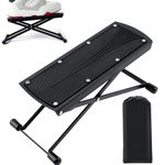 K KASONIC Adjustable Guitar Footstool with Carry Pouch, 6-Position Foldable Anti-Slip Footrest for Classical, Acoustic, Electric and Bass Guitar Players