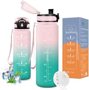 Vikaster Botella agua, Botella 500ml, sin BPA, Botella de agua repetida, para Deporte, Gimnasio, Running, Niños, Bicicleta