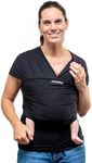 Cuddlebug Baby Wrap Sling + Carrier - Newborns & Toddlers up to 36 lbs - Hands Free - Gentle, Stretch Fabric - Ideal for Baby Showers - One Size Fits All (Black)