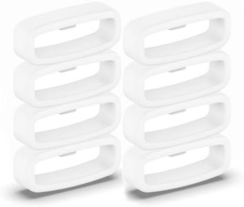 8 Pack 20mm Band Keepers Compatible with Garmin Vivoactive 3/Vivoactive 3 Music/Forerunner 245/Forerunner 645 Music/Venu/Venu Sq/Vivomove/Vivomove HR/Fenix 6S/Fenix 6S pro/Fenix 5S/Fenix 5S plus, Silicone Fastener Rings Security Loop Holder Retainer (White)