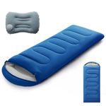 Sleeping Bags for Adults & Kids Lightweight Waterproof 3-4 Season Warm with Inflatable Pillow–Compact Portable Sleeping Bag for Cold Weather Camping, Hiking, Travel, Indoor/Outdoor Use
