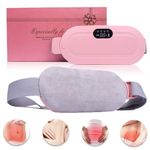 RUCON® Period Cramp Relief Massager & Heating Pad for Period Cramps Portable Cordless Periods Cramps Relief Machine 3-Temp. & 4-Massage Mode Fast Heating Menstrual Period Pain Relief Device for Women