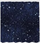 Shining stars in the night sky Shower curtain is suitable for bathroom,polyester waterproof,12hooks,60x72"(W*H) ,home decoration