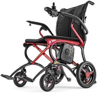 Forcemech Ultralite G20 Pro 25 lbs Chair Only Electric Wheelchair for Adults, Full Carbon Fiber, 300 lbs Capacity, Lightweight Foldable Power Chair, 12.5Ah Battery, 360° Controller, Triple LED, Red