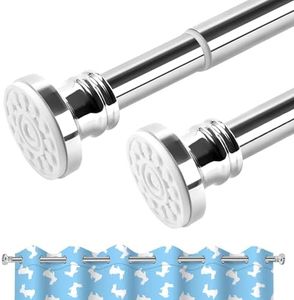BreeRainz Extendable Shower Curtain Poles 110 to 290cm, No Drill Tension Rod Adjustable Shower Curtain Rail, telescopic pole for Window Bathroom Closet Wardrobe Kitchen Balcony Door, Stainless Steel