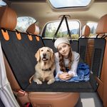 Back Seat Extender for Dogs,6 in 1 Convertible Dog Car Seat Cover for Back Seat, Pet Seat Cover with Mesh Window,Back Seat Covers for Car Travel, Dog Hammock for Car Truck SUV (Black)