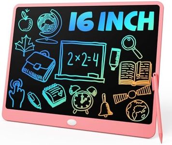 TEKFUN Easter Gifts for Kids, 16inch LCD Writing Tablet Drawing Board, Teen Girl Boy Gifts Age 10 and Up, Birthday Gifts for All Age Groups, Erasable Writing Tablet for Business Meeting (Pink)