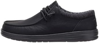 HEYDUDE Men's Paul | Mens Shoes | Men's Lace Up Loafers | Comfortable & Light-Weight Black/Black