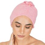 Rangoli 100% Cotton Microfiber Hair Towel Wrap for Women, 360 GSM| Ultra-soft Towel for Hair, Super Absorbent Hair Dryer Towel for Salon, Travel, Pink