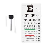 AISITESY Snellen Eye Chart with Fixing Sticker 11x22 in Eye Charts for Eye ExamsIdeal for Doctor's OfficeSchool, Home with Eye occluder and Pointer 4 Fixation Patches