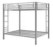 DHP Sidney Full Over Full Metal Bunk Bed, Silver