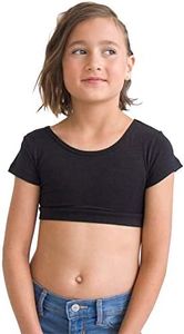 HALFTEE Girlee Boyfriend Layering Tee | Crop Tops for Girls | Black | 6-8