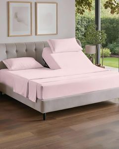 Split Head King Sheet Set – 4 Piece Flex Split Top King Sheets for Adjustable Beds - Fits 14” to 16" Mattress w/ Deep Pockets - Breathable & Cooling - Luxury Bedding and Wrinkle Free - Lavender Pink