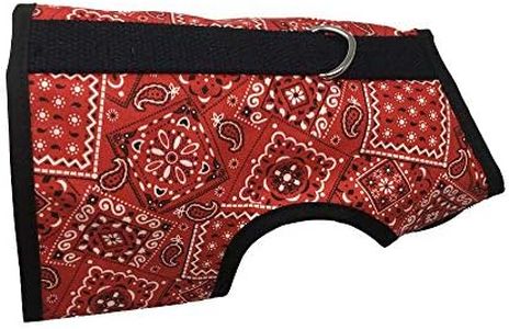 Kitty Holster Cat Harness - Cat Walking Harness, Secure & Comfortable, Ultra-Strong Hook-and-Loop, Soft Breathable Cotton, Made in USA - Red Bandana, S/M