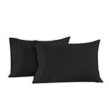 LANE LINEN Pillows Queen Size Set of 2, Soft 100% Egyptian Cotton, Cool & Smooth 1000 Thread Count Pillow Cases - Black