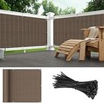 Goleray 2.5'x25' Balcony Privacy Screen Fence Panels Outdoor Deck Shade Fencing, Apartments Railing Cover UV Protection Outside Screen for Patio Porch, Brown