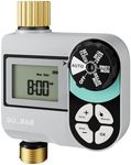 QUOBAS Sprinkler Timer for Garden Hose, Programmable Digital Brass Water Timer with Rain Delay/Auto/Manual 3 Modes, Pool, Lawn, Drip Irrigation System, Battery Powered