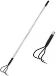 YEELOR Multifunctional Garden Cultivator, 3 Prong Cultivator Long Handle, Garden Hand Tiller with 55 Inch Adjustable Handle, Garden Weeding Tools for Cultivating, Loosening Soil and Weeding