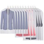 Kntiwiwo 12 Pack Clear Suit Bags for Men Closet Garment Bags for Storage for Suit Coat Dress Closet Storage - 40 Inch, 50 Inch, 60 Inch