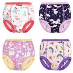 MooMoo Baby Training Pants 4 Pack Cotton Training Underwear for Toddler Girls 3T