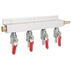 YaeBrew Gas Manifold, Beer Gas Distributor, Air Distributor CO2 Manifold - Splitter 5/16" Barb Fittings (4 Way)